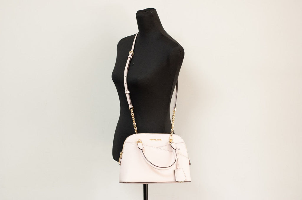 Michael Kors Jet Set Travel Medium Powder Blush Leather Dome X Cross Satchel Bag